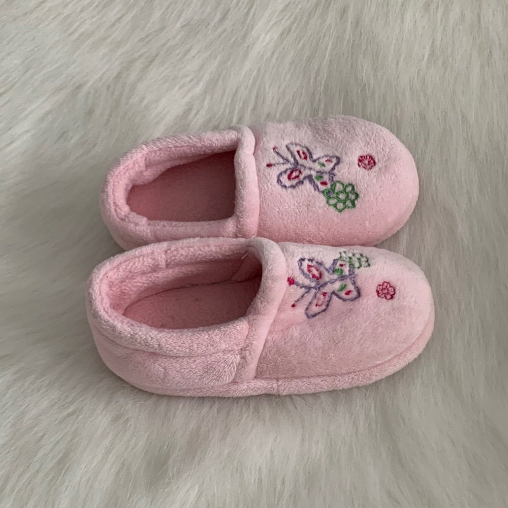 Adorable Pink Butterfly Baby Slippers